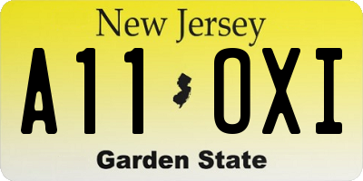 NJ license plate A11OXI