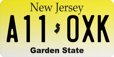 NJ license plate A11OXK