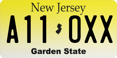 NJ license plate A11OXX