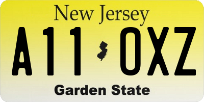 NJ license plate A11OXZ