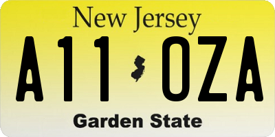 NJ license plate A11OZA