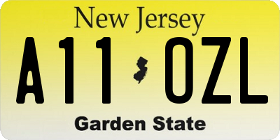 NJ license plate A11OZL