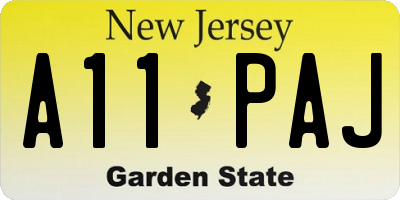 NJ license plate A11PAJ