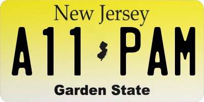 NJ license plate A11PAM