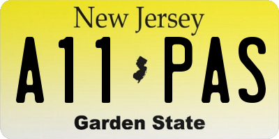 NJ license plate A11PAS