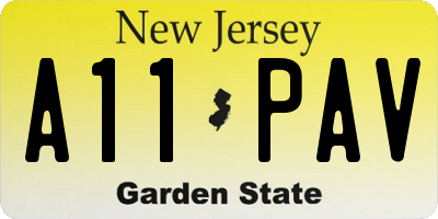 NJ license plate A11PAV
