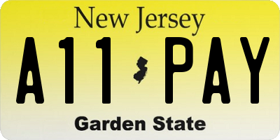 NJ license plate A11PAY