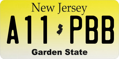 NJ license plate A11PBB