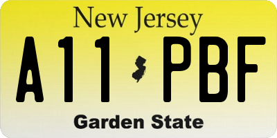 NJ license plate A11PBF