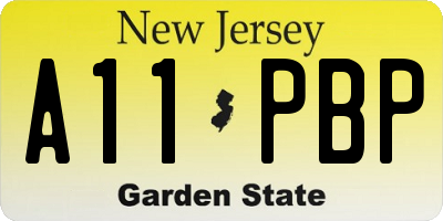 NJ license plate A11PBP