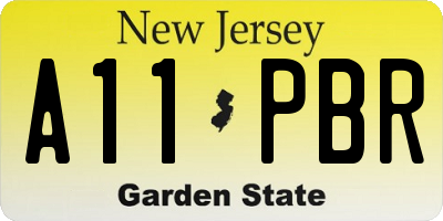 NJ license plate A11PBR