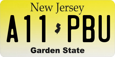 NJ license plate A11PBU