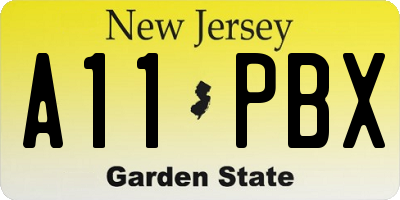 NJ license plate A11PBX