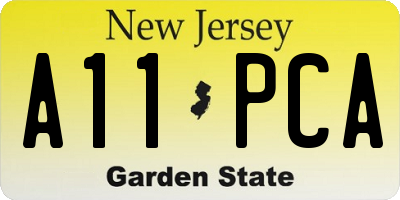 NJ license plate A11PCA