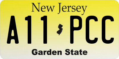 NJ license plate A11PCC
