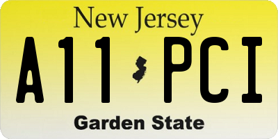 NJ license plate A11PCI