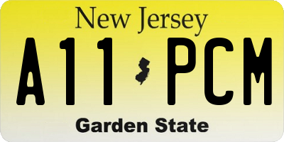 NJ license plate A11PCM