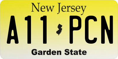 NJ license plate A11PCN