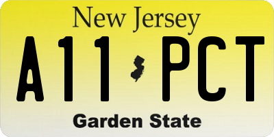 NJ license plate A11PCT