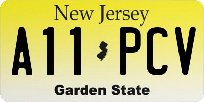 NJ license plate A11PCV