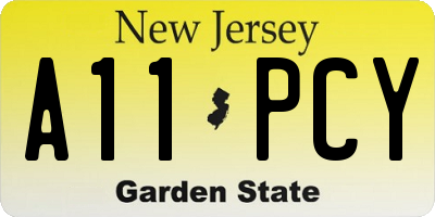 NJ license plate A11PCY