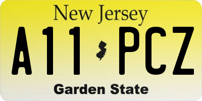 NJ license plate A11PCZ