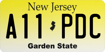 NJ license plate A11PDC