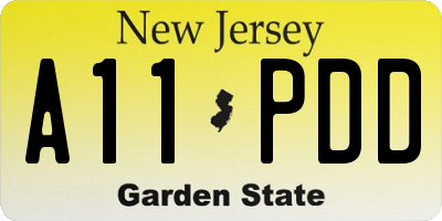 NJ license plate A11PDD