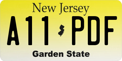 NJ license plate A11PDF