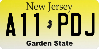 NJ license plate A11PDJ