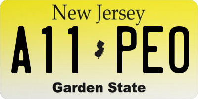 NJ license plate A11PEO