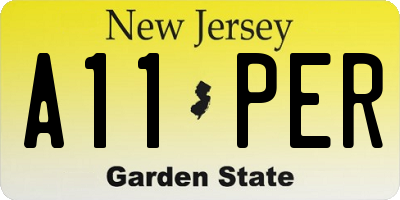 NJ license plate A11PER