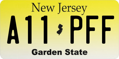 NJ license plate A11PFF