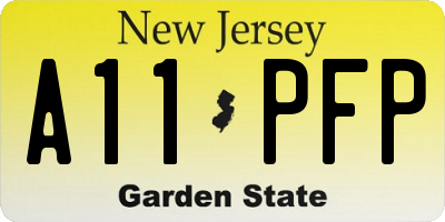 NJ license plate A11PFP