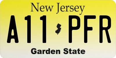 NJ license plate A11PFR