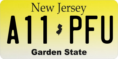 NJ license plate A11PFU