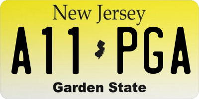 NJ license plate A11PGA