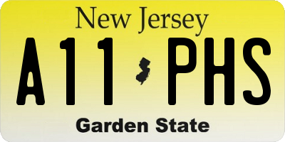 NJ license plate A11PHS