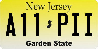 NJ license plate A11PII