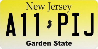 NJ license plate A11PIJ