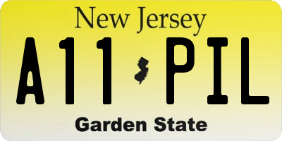 NJ license plate A11PIL