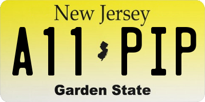 NJ license plate A11PIP