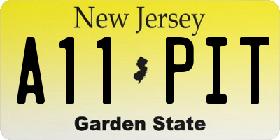 NJ license plate A11PIT
