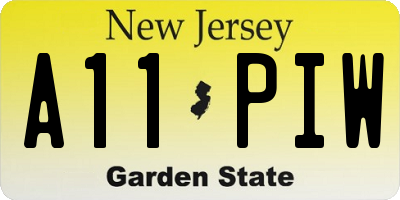 NJ license plate A11PIW