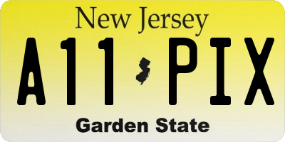 NJ license plate A11PIX