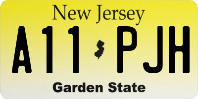 NJ license plate A11PJH