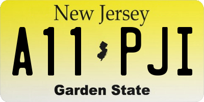 NJ license plate A11PJI