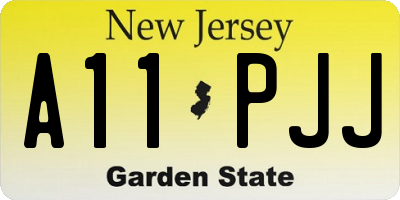 NJ license plate A11PJJ