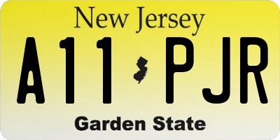 NJ license plate A11PJR