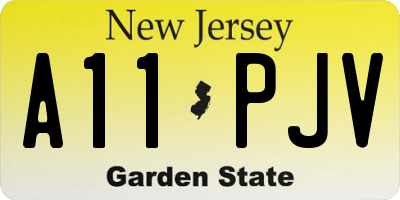 NJ license plate A11PJV
